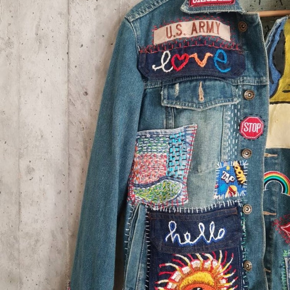 HANDMADE Vintage Denim 90's Levis Lee Diesel - Picture 2 of 5